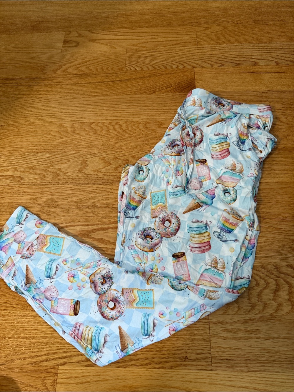 Women’s Light Blue Dessert Print Pajama Pants